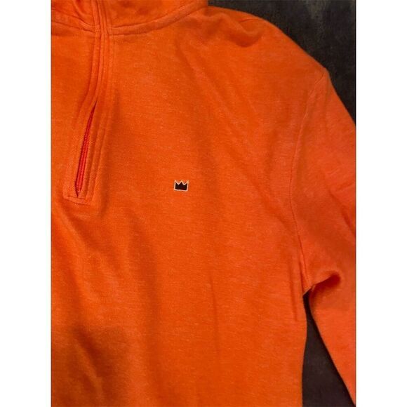 *3/$15 Crown & Ivy Men's S Orange Quarter-Zip Pullover Sweater Casual Knit - Picture 4 of 7